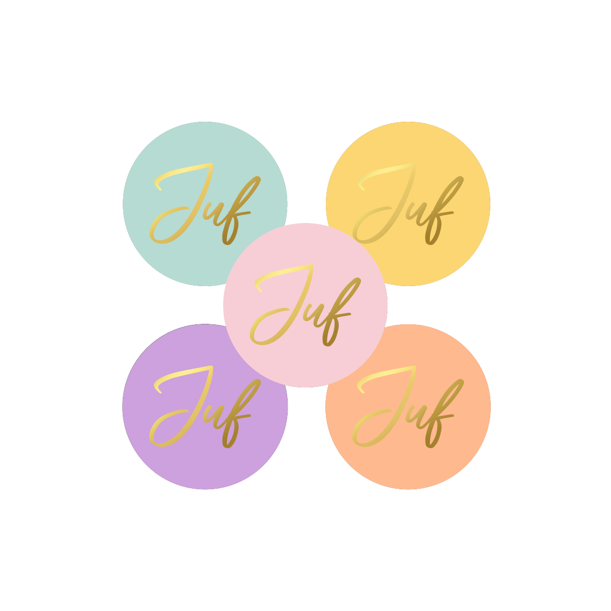 stickermix rond juf kleur