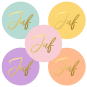 stickermix rond juf kleur