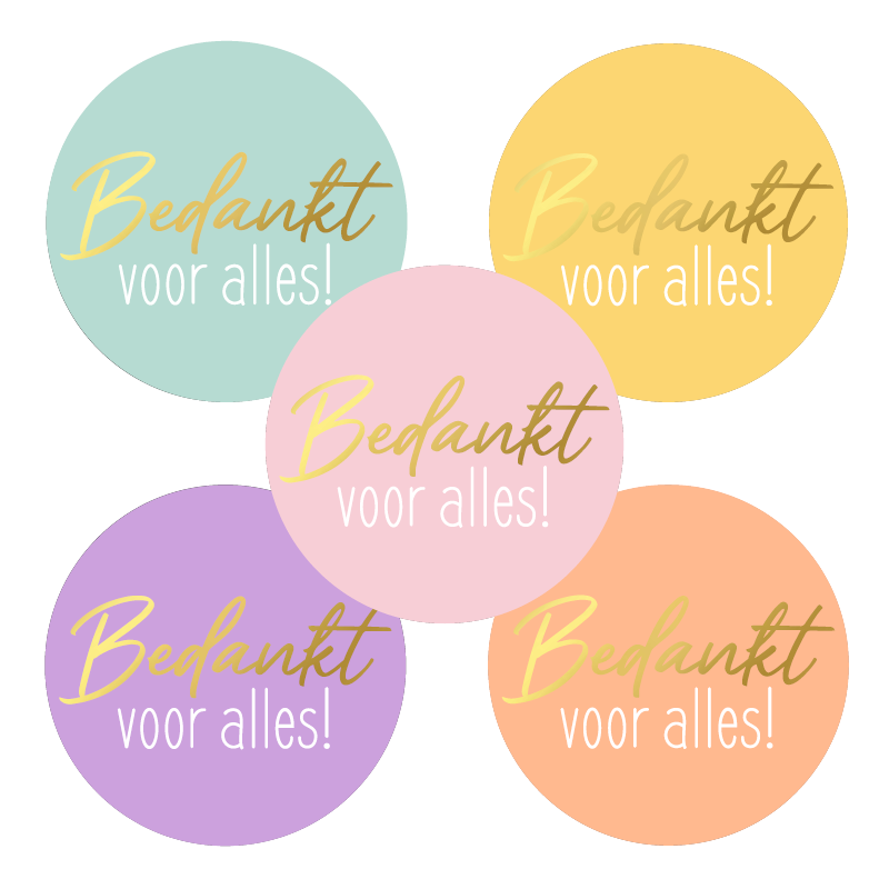 sticker bedankt alles kleur