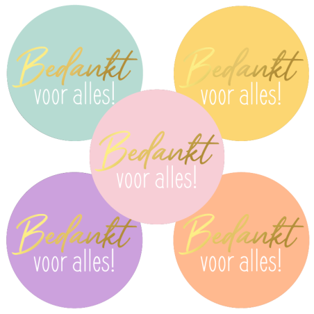 sticker bedankt alles kleur
