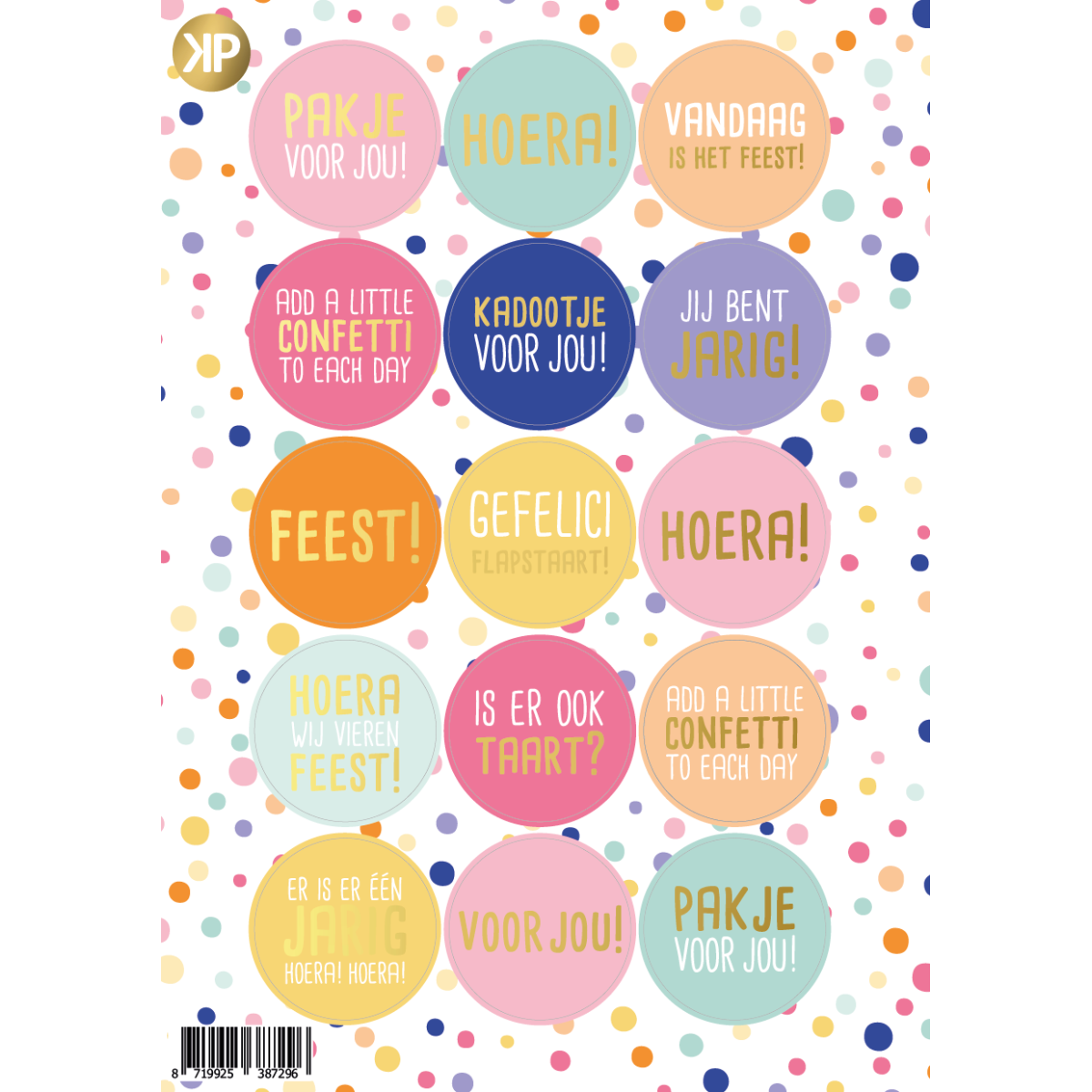 stickervel confetti feest