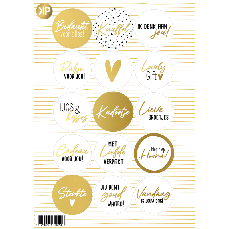 stickervel liefs wit/goud