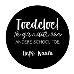 gepersonaliseerde stickervel toedeloe andere school