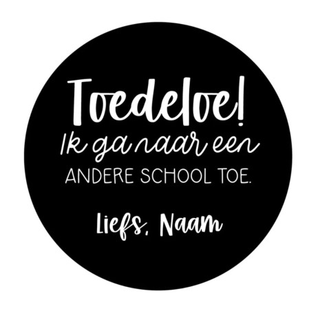 gepersonaliseerde stickervel toedeloe andere school
