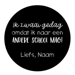 gepersonaliseerde stickervel zwaai gedag andere school