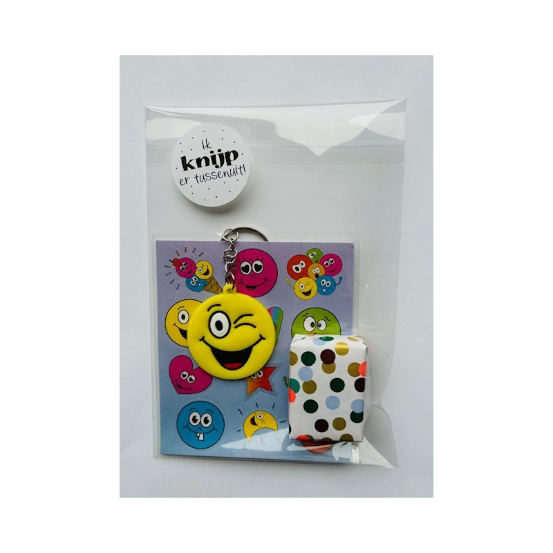 traktatie smiley sleutelhanger