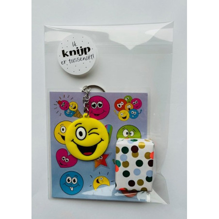 traktatie smiley sleutelhanger