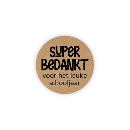 super bedankt schooljaar kraft sticker