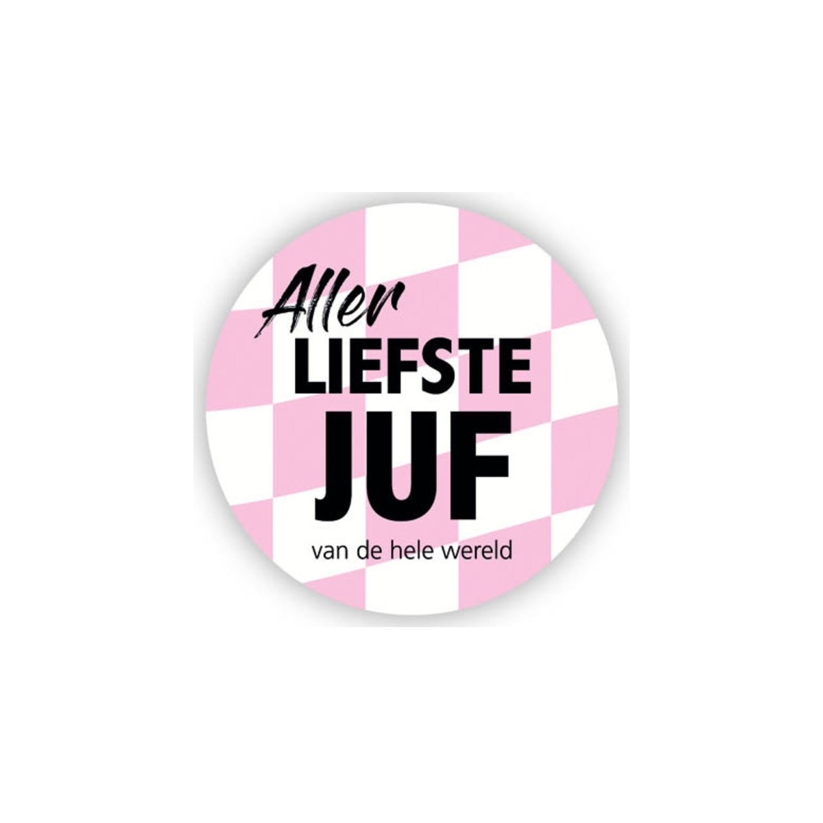 Ansichtkaart button allerliefste Juf