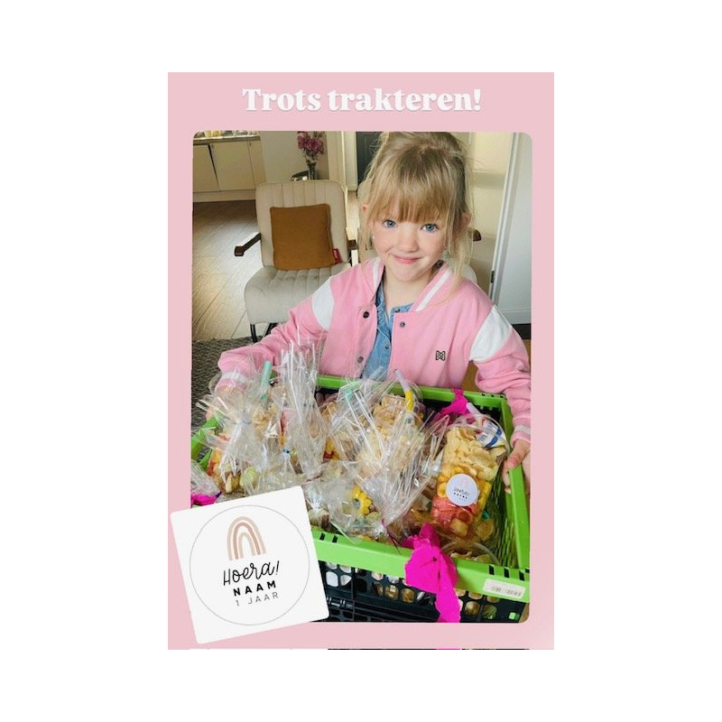 gepersonaliseerde stickervel regenboog