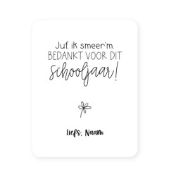 sticker smeer schooljaar gepersonaliseerd wit