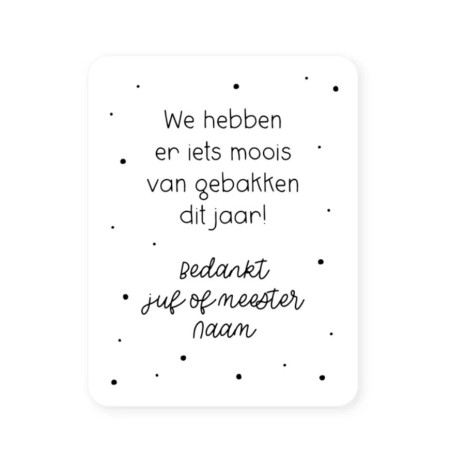 sticker moois gebakken gepersonaliseerd wit