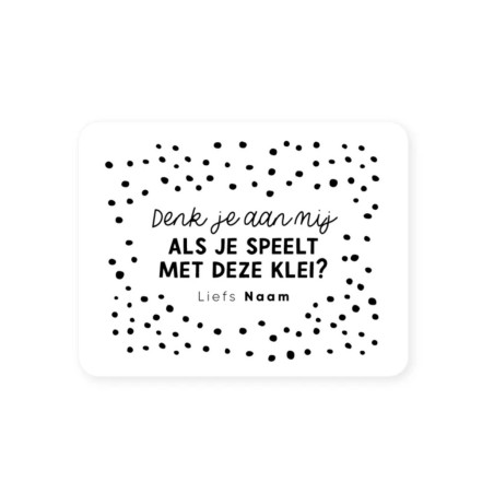 gepersonaliseerde stickers klei wit