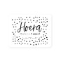 gepersonaliseerde stickers hoera dots wit