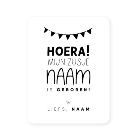 gepersonaliseerde sticker wit zusje
