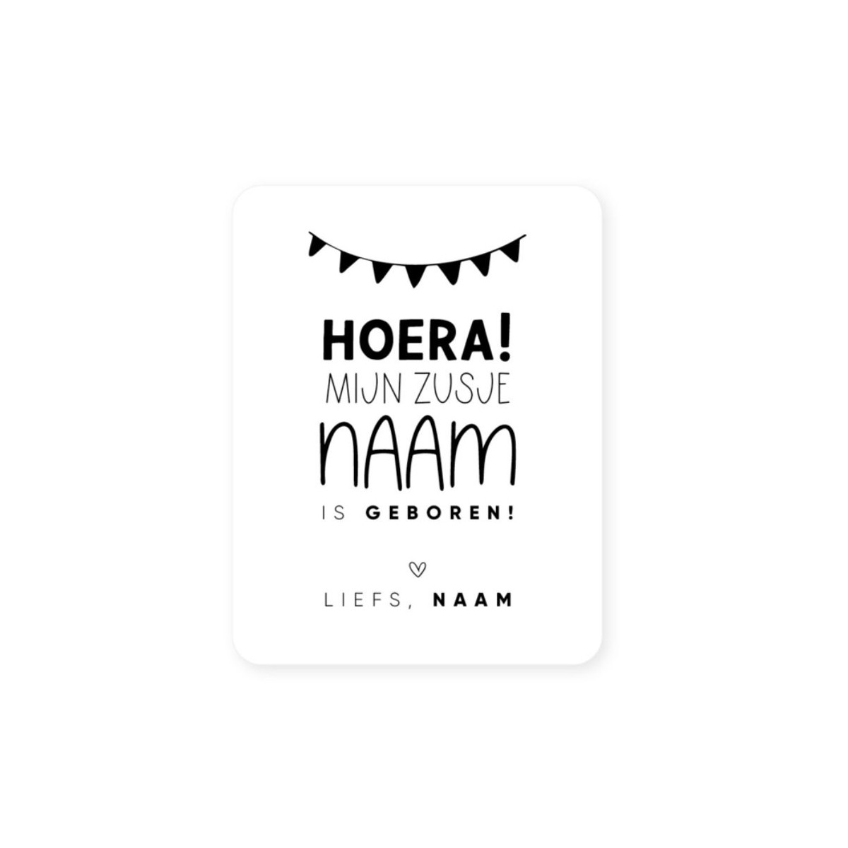 gepersonaliseerde sticker wit zusje