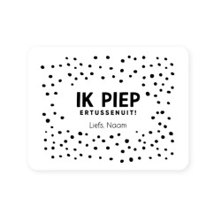 gepersonaliseerde stickers piep tussenuit wit