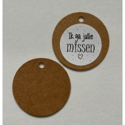 kraft label rond 5 stuks