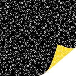 kadopapier smiley geel zwart