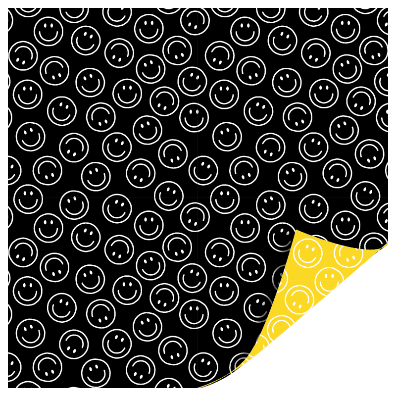 kadopapier smiley geel zwart