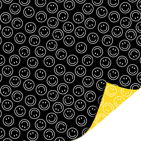 kadopapier smiley geel zwart