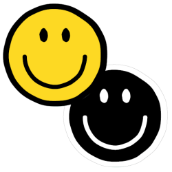 smiley stickers geel zwart