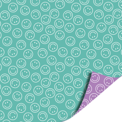 Kadopapier mint lila smiley