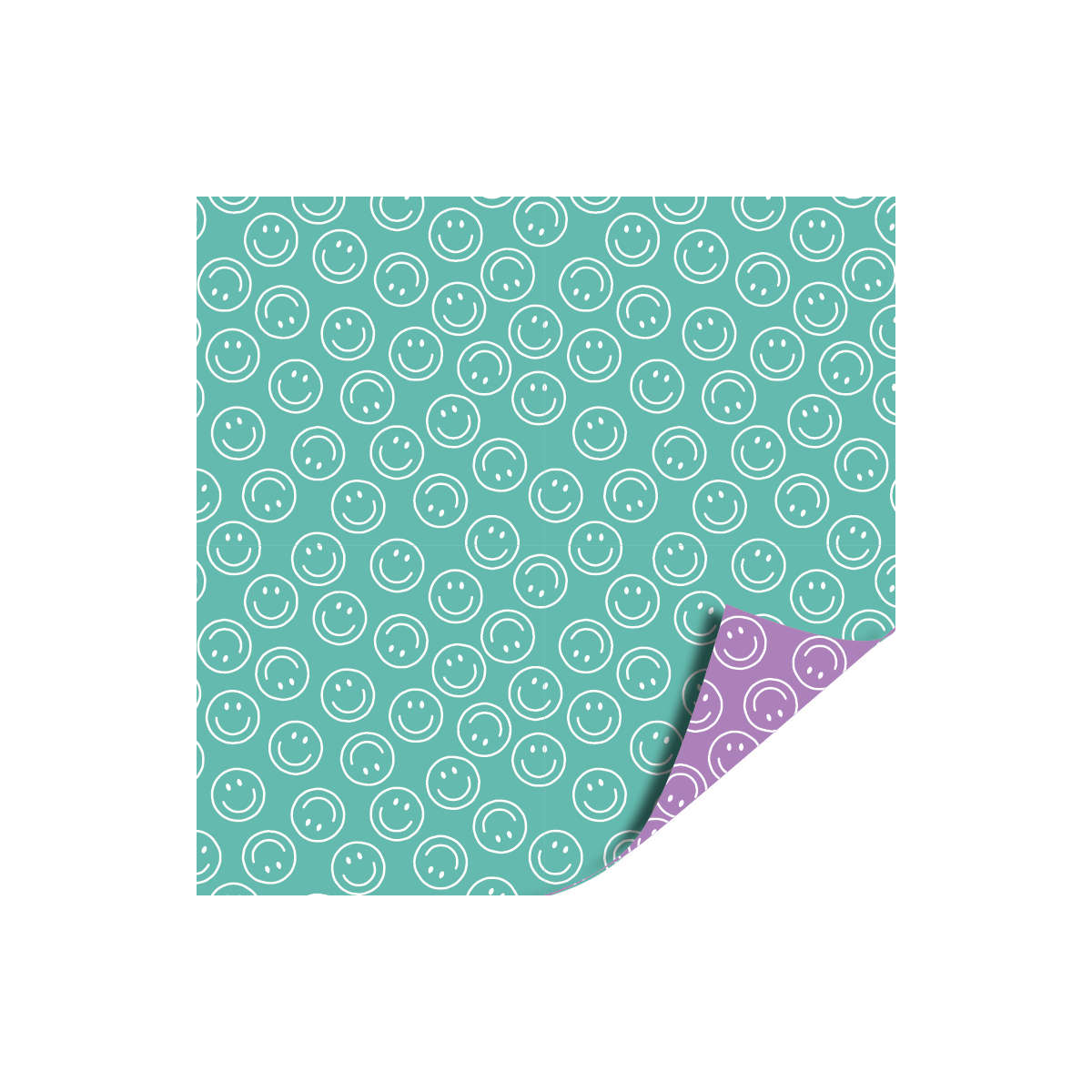 Kadopapier mint lila smiley