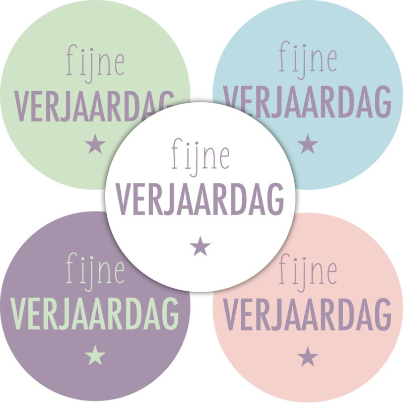 stickermix pastel fijne verjaardag