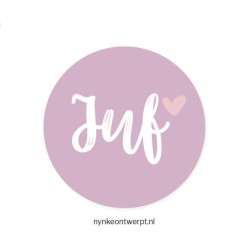 sticker juf lila