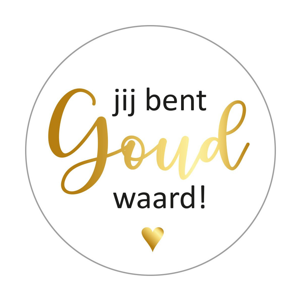 sticker goud waard goudfolie hartje