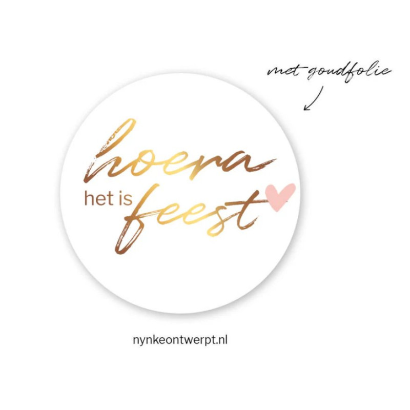 sticker hoera het is feest
