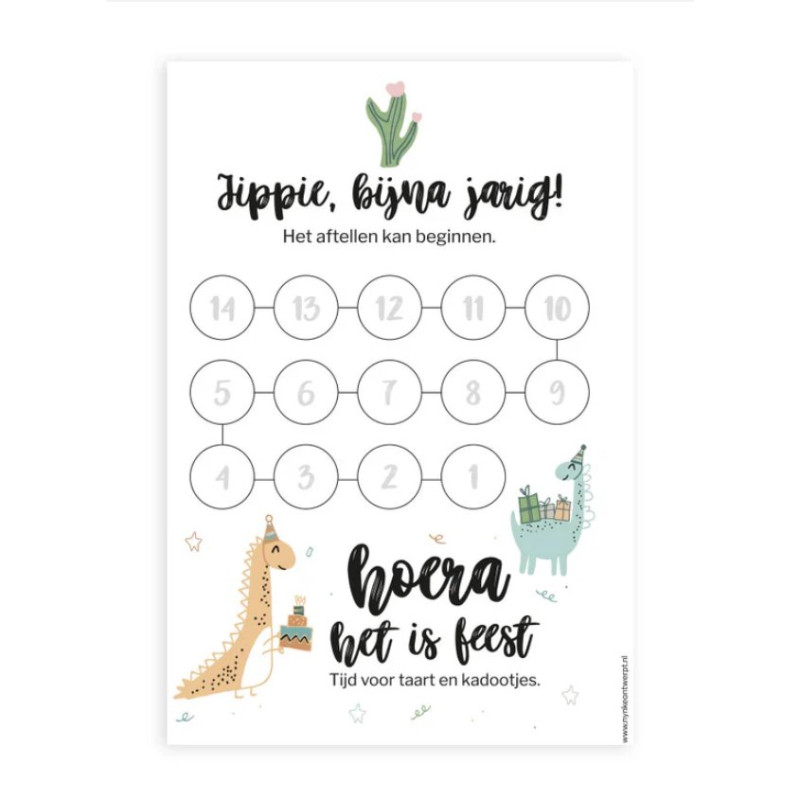 aftelkalender dino verjaardag