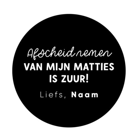 gepersonaliseerde stickervel matties zuur