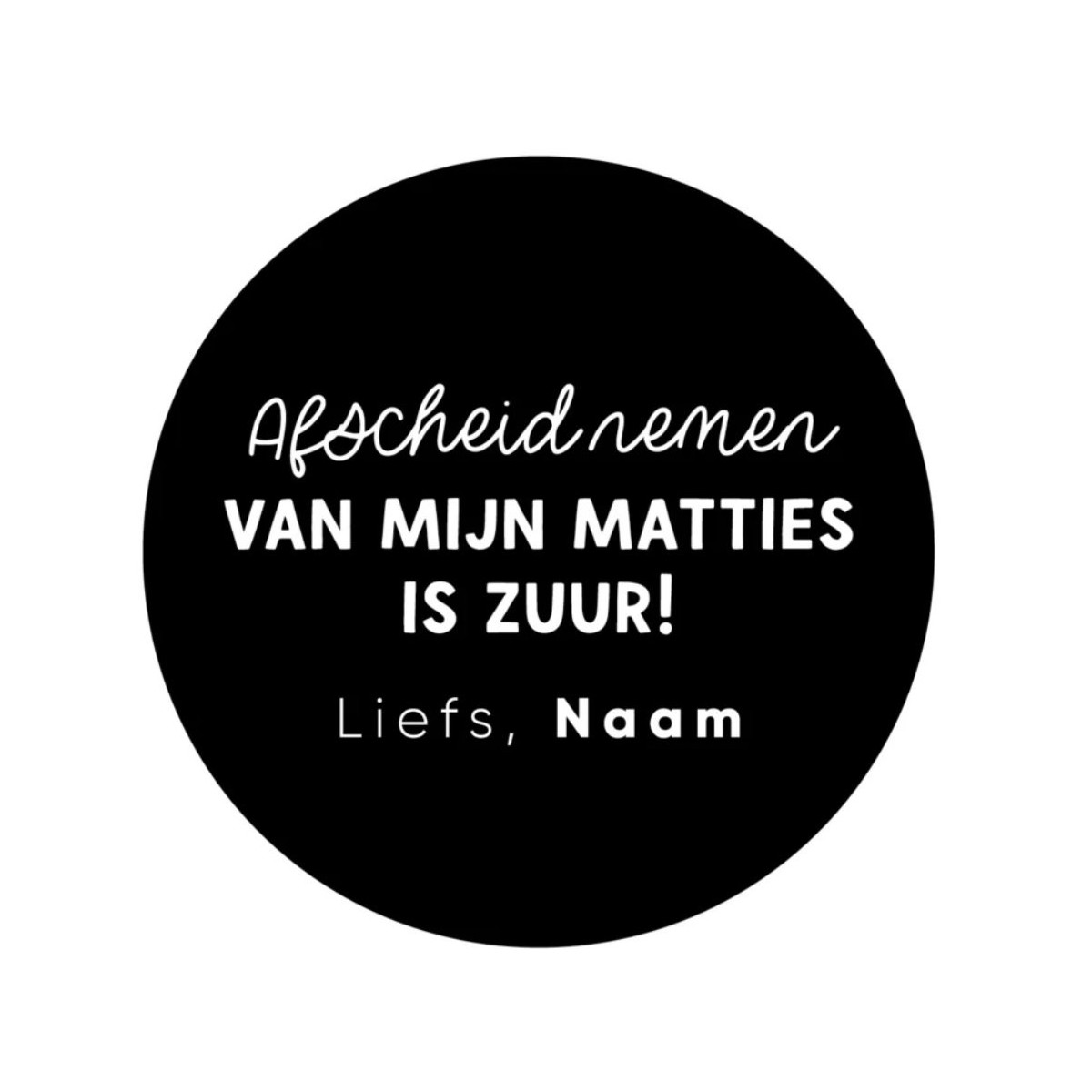 gepersonaliseerde stickervel matties zuur