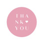 thank you sticker roze