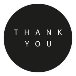 stickers thankyou zwartwit