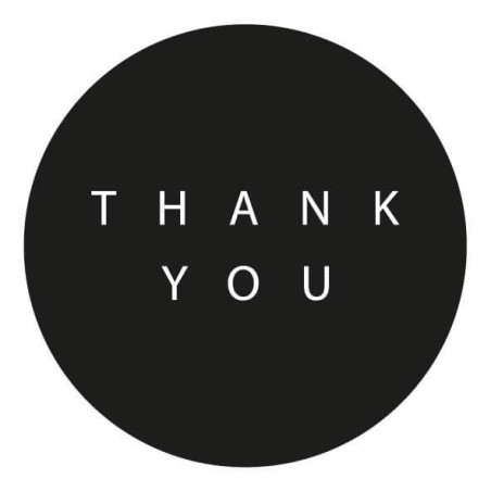 stickers thankyou zwartwit