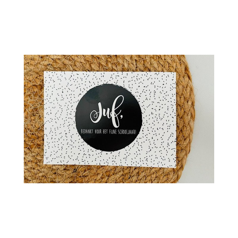 kaart juf bedankt fijne schooljaar