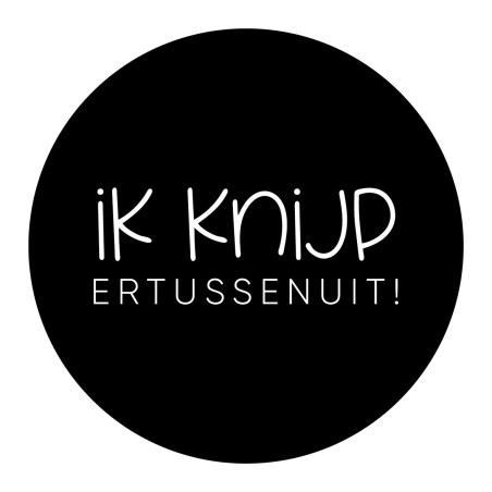 sticker knijp ertussenuit zwart