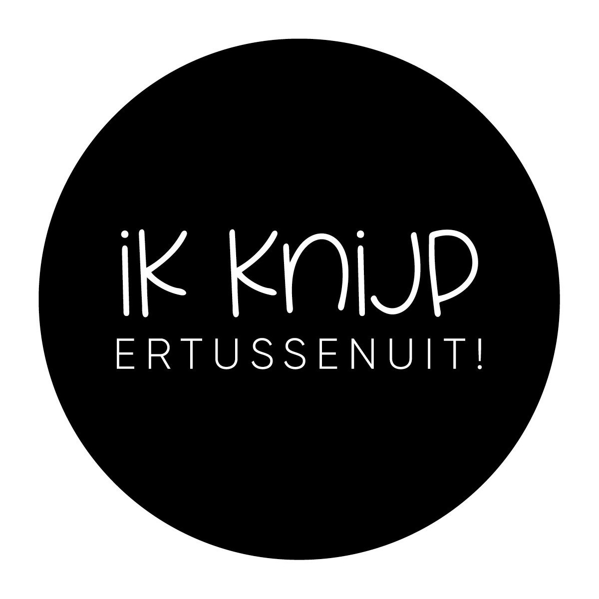 sticker knijp ertussenuit zwart
