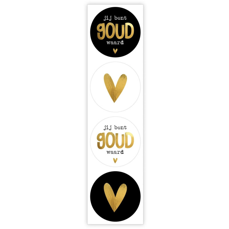 stickermix goud waard hartjes