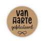 sticker van harte gefeliciteerd kraft strik