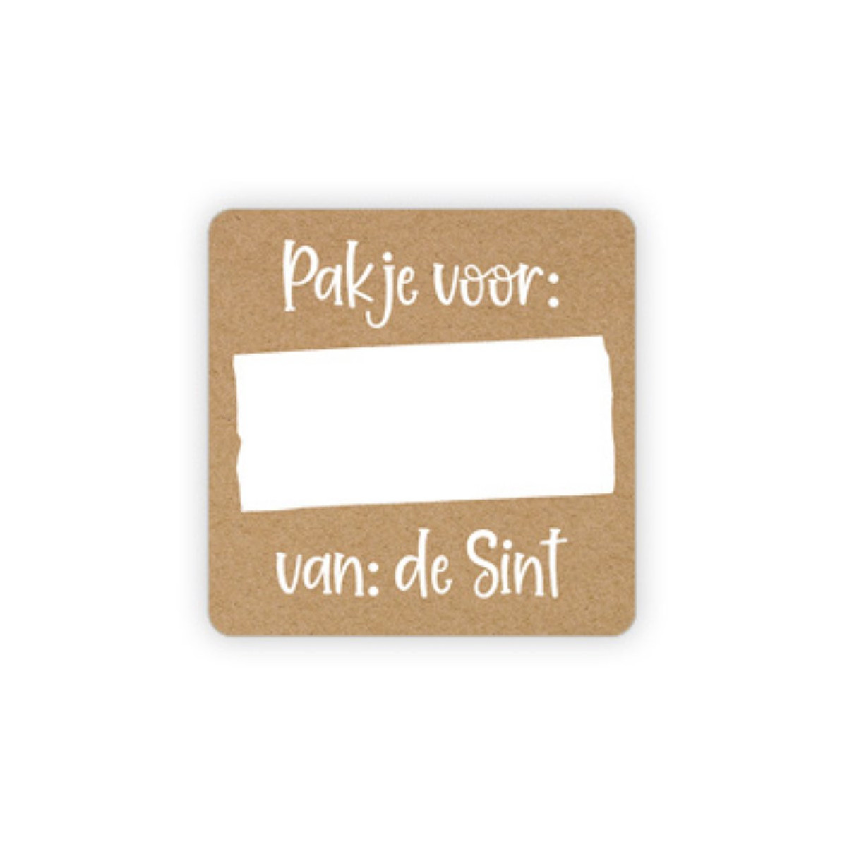 sticker kraft pakje voor sint