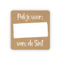 sticker kraft pakje voor sint