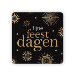 stickers fijne feestdagen vierkant zwart