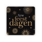 stickers fijne feestdagen vierkant zwart