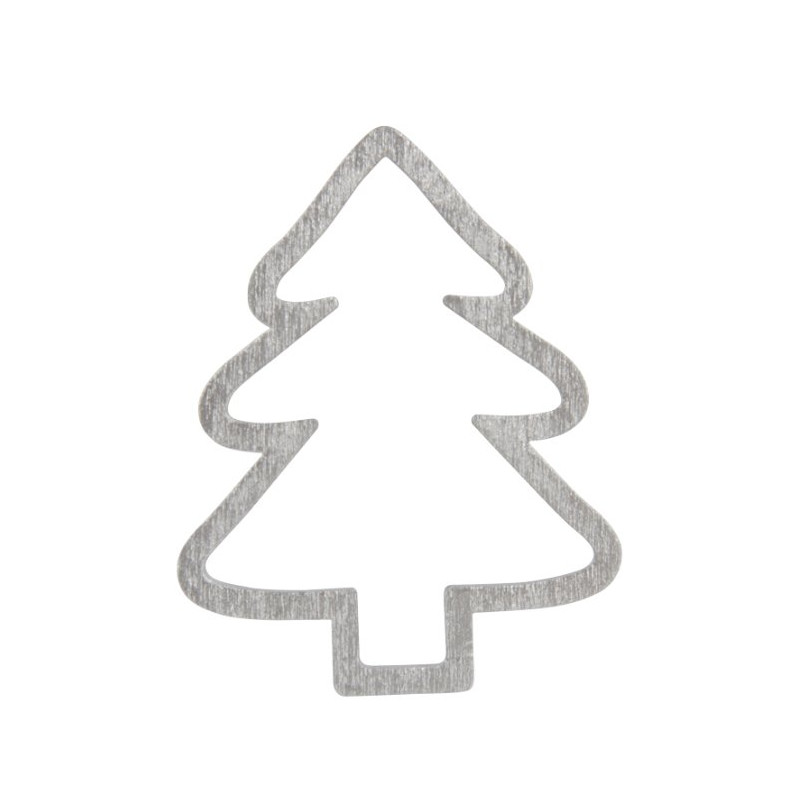 houten kerstboom open zilver