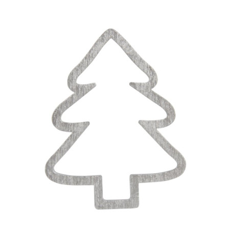 houten kerstboom open zilver