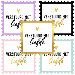 sticker postzegel verstuurd liefde